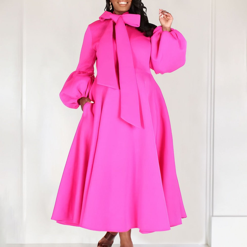 Women Dress High Waist Gown European and American Style Dress