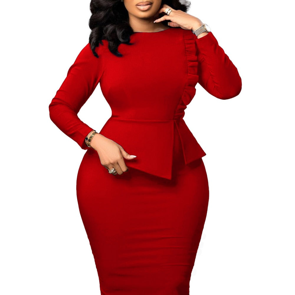 Women Dress Fashion Hip plus Size Dress