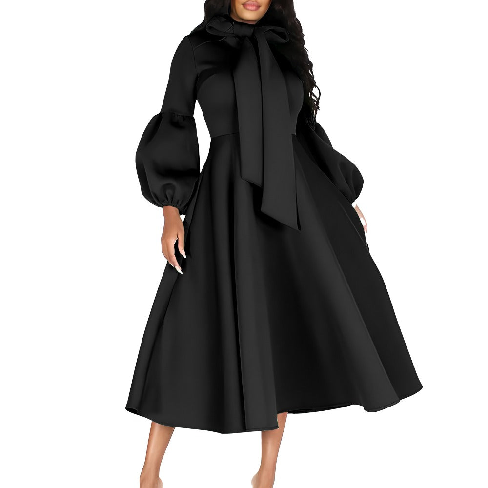 Women Dress High Waist Gown European and American Style Dress