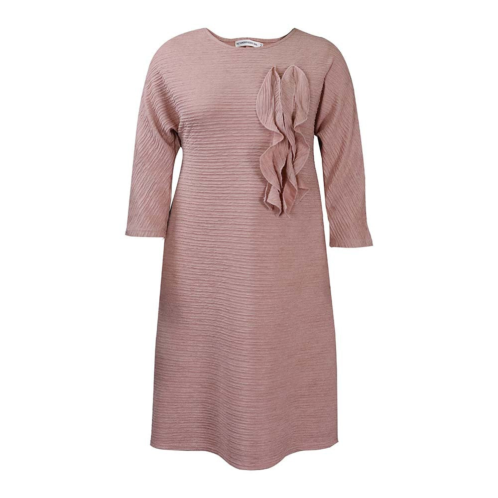 Women Dress Summer round Neck Solid Color Dress