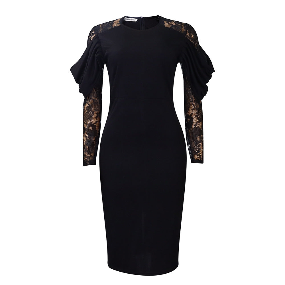 Women Dress Women's Lace Stitching