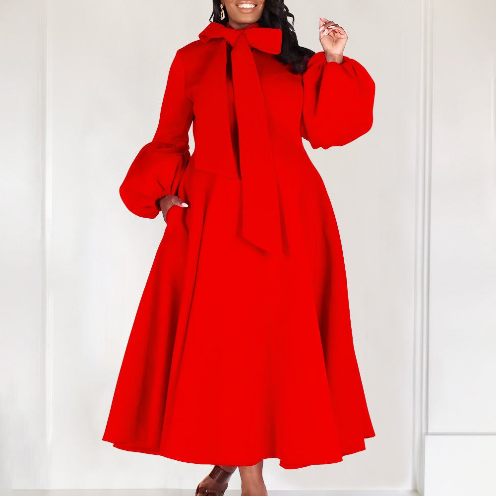 Women Dress High Waist Gown European and American Style Dress